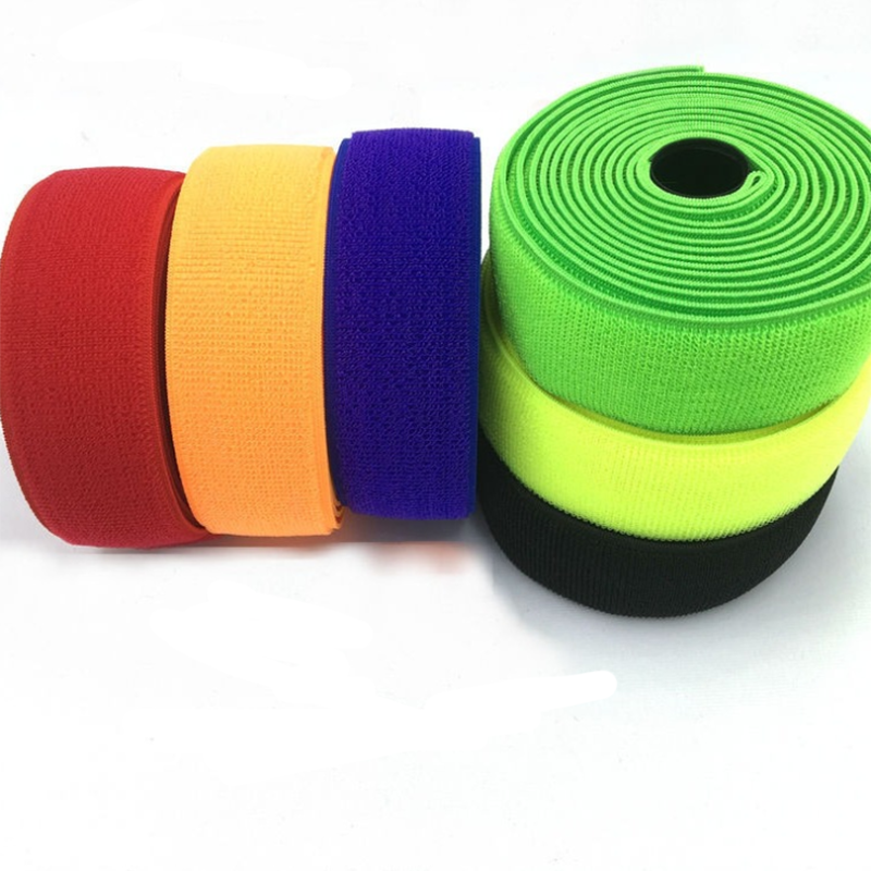 Free Sample Soft Non-Brushed Loop Nylon Hook And Loop Stretch Tape Eco-Friendly Self-Adhesive Nylon Tape