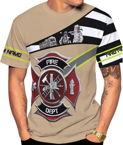 <span class=keywords><strong>T</strong></span>-shirt de <span class=keywords><strong>pompier</strong></span> personnalisé avec nom, cadeau pour <span class=keywords><strong>pompier</strong></span>, <span class=keywords><strong>t</strong></span>-shirt 3D unisexe, <span class=keywords><strong>t</strong></span>-shirts 3D pour hommes, vente en gros - Product Image 3