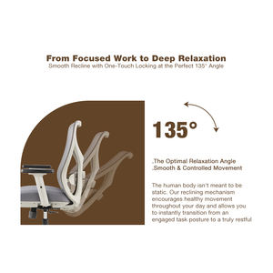 Chaise <span class=keywords><strong>de</strong></span> <span class=keywords><strong>bureau</strong></span> <span class=keywords><strong>ergonomique</strong></span> en maille avec verrouillage d'inclinaison réglable et base en acier pour <span class=keywords><strong>achat</strong></span> commercial en gros - Product Image 5