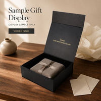 Boîte cadeau noire à couvercle rabattable avec design imprimé pour présentation de cadeaux, emballage de vente au détail, affichage personnalisé de la marque et approvisionnement en produits