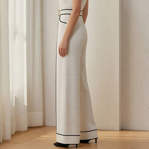 <span class=keywords><strong>Pantalon</strong></span> professionnel pour <span class=keywords><strong>femme</strong></span> avec ceinture et passepoil contrastant - Product Image 2