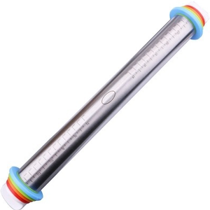 Small Moq French <b>Pins</b> Baking Adjustable <b>Rolling</b> <b>Pin</b> With Thickness Rings Dough Roller for Cookie Pastry Pizza - Product Image 4
