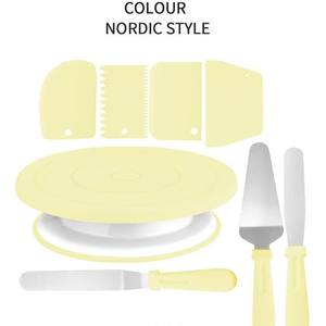 Juego de Plato Giratorio para Pasteles Premium con Espátula Inclinada y Bolsa de Repostería para una Creación Perfecta de Glaseado y Decoración - Product Image 4