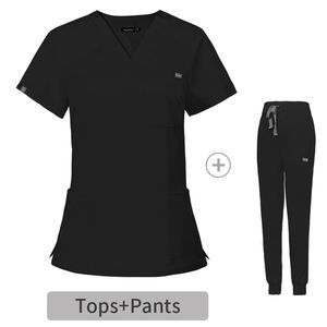 2025 nouvel ensemble de gommages pour femmes Slim Fit-uniforme d'hôpital à manches courtes extensible, vente en gros durable et confortable - Product Image 4