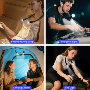 Moderne weiße batterie betriebene leichte bequeme Kleidung ohne Blendung Helligkeit Speicher funktion Present Neck Hug Lese lampen - Product Image 3