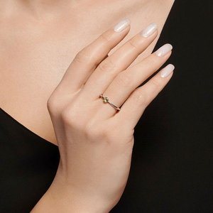 Cincin Batu Permata Perak Sterling 925 Baru 1.2mm Ultra Tipis Berlapis Emas 18K Vermeil 12 Warna Cincin Batu Kelahiran Zirkonia Kubik - Product Image 1