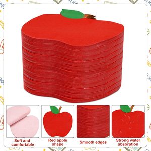 50 serviettes en papier en forme de pomme rouge <span class=keywords><strong>pour</strong></span> les décorations de fête d'enfants, vaisselle à thème scolaire, anniversaire, serviettes jetables à motif de fruits - Product Image 6