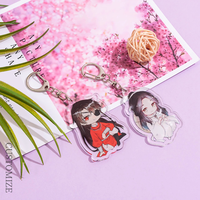 Porte-clés en acrylique personnalisé ODM/OEM, double impression, breloque transparente, accessoire de porte-clés en plastique sur mesure