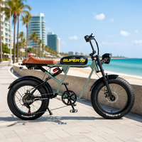 Vélo de montagne électrique élégant et léger avec pneus larges 20x4.0, cadre en acier, autonomie de 65 km, idéal pour la plage, la neige et les terrains accidentés