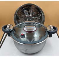 Ensemble de 3 casseroles de luxe en acier inoxydable antiadhésives, sans PFOA, avec cuiseur vapeur et faitout à triple couche en acier