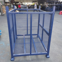 Conteneur en treillis métallique empilable, cage de stockage en acier, cage à palettes métallique, cage à palettes ouverte pour entrepôt et logistique