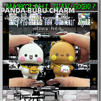 Porte-clés en silicone Panda Bubu, pendentif de sac à dos, porte-monnaie anime, porte-clés pour couples, bijoux élégants en plastique