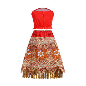 Wholesale Cosplay Ocean Romance Princess Dress Flower Tv&amp;Movie Costumes Halloween Cosplay Girls <strong>Moana</strong> Skirts Necklace Wig <strong>Sets</strong> - Product Image 2