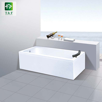 Baignoire autoportante en acrylique massif pour salle de bain, colorée, 1,7 m, pour hôtel