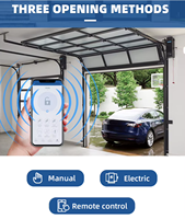 Porte de garage sectionnelle en alliage d'aluminium de luxe pour villa, commande automatique à distance, isolation thermique en fibre de verre, garantie 5 ans