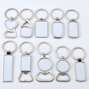 Porte-clés en métal vierges pour sublimation, ouvre-bouteille, breloques personnalisables, impressions laser de photos, vente en gros - Product Image 1