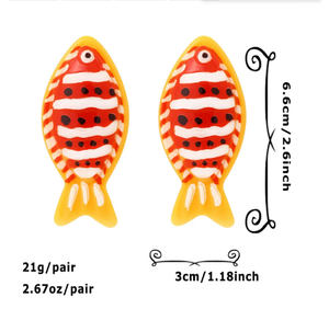 Collares de cuerda de pescado de resina Multicolor ZA para mujer, collar con colgante de cordón de pez payaso con cuentas hecho a mano elegante, conjunto de joyería - Product Image 5