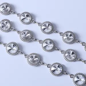 Rantai cangkir berlian imitasi kristal Multi Warna 16MM berlian buatan gulung untuk Aksesori garmen