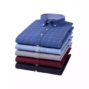 <span class=keywords><strong>Camicia</strong></span> da <span class=keywords><strong>Uomo</strong></span> Casual a Maniche Lunghe Oxford a Righe e Quadri 100% Cotone Monopetto Giovanile Ricamata in <span class=keywords><strong>Raso</strong></span> Taglie Forti per la Primavera - Product Image 1