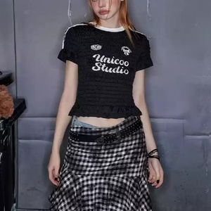 Custom <b>Y2K</b> Retro American Sport Number Graphic Print Sexy Oversized Soccer Tee Crop Jersey Retro Letter Print Football T <b>Shirts</b> - Product Image 1