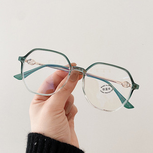 Monture de lunettes tendance géométrique irrégulière, monture intégrale, anti-lumière bleue, unisexe, en TR90, verres transparents, O2-30067 - Product Image 3