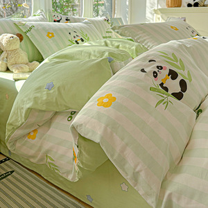 Juego de Ropa de Cama para Bebé Clase A, 100% Algodón, Estampado Floral, Juego de Cuatro Piezas, Primavera 2026, Teñido Reactivo Twill - Product Image 2