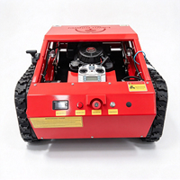 Tondeuse robot agricole à chenilles, moteur essence, autopropulsée, télécommande sans fil, large application pour le désherbage des fermes et vergers