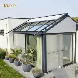 电动防水天窗伸缩式屋顶系统温室遮阳棚用于花园玻璃房间遮阳篷