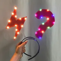 Serre-tête lumineux fantaisie en plastique avec flèche et signe d'interrogation, serre-tête LED lumineux pour Halloween, accessoires de fête amusants pour boîte de nuit