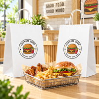 Sacs à hamburger en papier kraft recyclable, résistants à la graisse, imprimés sur mesure avec encre à base d'eau écologique, pour les services de traiteur et de plats à emporter