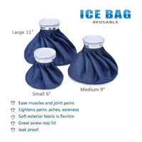 Sac de glace réutilisable en tissu bleu doux pour le soulagement de la douleur thérapie médicale adultes enfants Logo personnalisé sac de glace en tissu polyester enduit de PVC