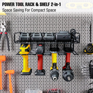 Wall-mounted power tool storage <b>rack</b>, heavy-duty multi-functional <b>shelf</b> storage <b>rack</b> for rechargeable hand tools. - Product Image 4