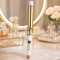 Torlin Electric Rizador de Pelo Personalizable para Salón, Placa de Cerámica, Estilizador de Pelo con Barril de 1 Pulgada, Pantalla LCD, Listo para Viajes, Rizador Doméstico