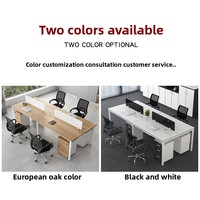 Ensemble de bureau et chaise de style minimaliste moderne pour 2/4/6 personnes ; bureaux en forme de bar avec tiroirs en PVC