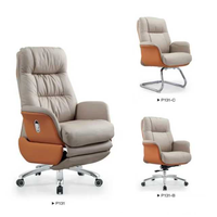 Chaise de bureau moderne pour visiteurs, en cuir PU, ergonomique, avec base fixe, pour bureau à domicile
