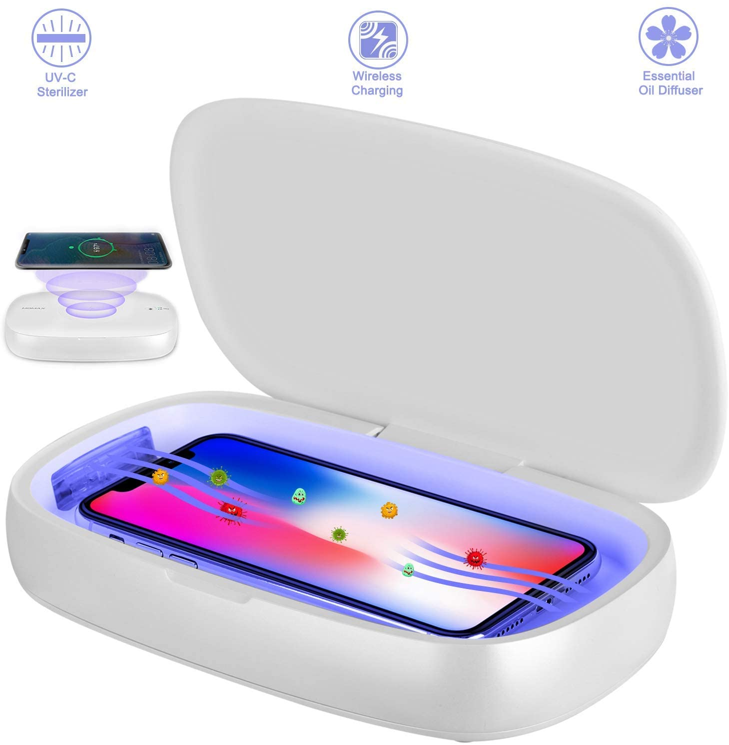 2020 Горячая продажа 6 Led УФ свет для телефона дезинфицирующее устройство стерилизатор Беспроводное зарядное устройство коробка