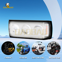 BAOBAO Phares LED pour moto en plastique et aluminium, 2, 3, 4 ou 5 LED, 6 lentilles, type « Owl Light », rouge et bleu, pour feux de police et feux antibrouillard avant