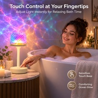 Lampe de douche étanche, projecteur d'ondes océaniques, lampe de table rechargeable sans fil, 16 couleurs, télécommande, salle de bain, chambre à coucher