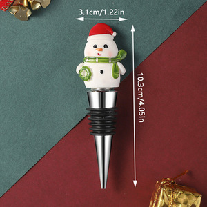 Tapón de Vino con Forma de Muñeco de Nieve Navideño, Sellador de Botellas de Resina, Decoración Navideña, Regalo para Botellas de Vino - Product Image 3