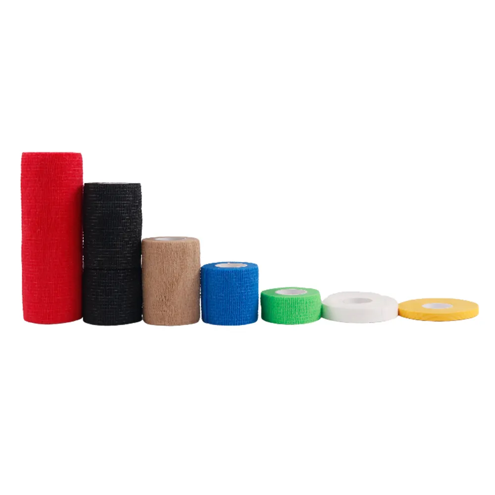 Großhandel Sporthakengriff Daumendruck 10 cm 5 cm Vliesstoff elastisches selbstklebendes Vetwrap zusammenhängendes Bandage-Wrap-Band