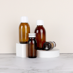 Fabricación de Botellas de Vidrio Ámbar de 100 ml, 4 oz, 250 ml, 8 oz, Botellas de Boca Estrecha para Jarabe para la Tos, Grado Farmacéutico, a Prueba de Manipulación - Product Image 1