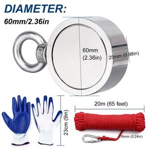 <span class=keywords><strong>Aimant</strong></span> de récupération double face 3600 LBS, force de traction puissante, rotation à <span class=keywords><strong>360</strong></span> degrés, pour soudage, découpe, néodyme, industriel, permanent, pêche - Product Image 3