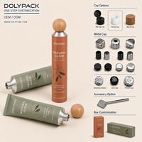 Emballage cosmétique écologique, tube de crème pour les mains en aluminium imprimé en offset 4 couleurs, couvercle octogonal, capacité personnalisable