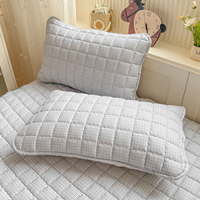 Parure de lit moderne à carreaux 100 % coton, drap-housse brodé motif ours, doux comme des nuages, ensemble de literie 3 pièces