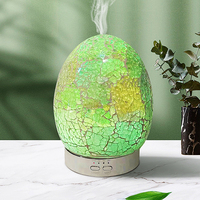 Diffuseur d'arômes d'huiles essentielles en verre mosaïque d'oeufs, diffuseur d'huile parfumée d'intérieur 120ml, humidificateur électrique à ultrasons 7 couleurs à LED