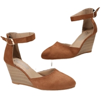 Sandales compensées minimalistes à bout en amande et bride boutonnée, chaussures modernes et robustes pour le shopping urbain