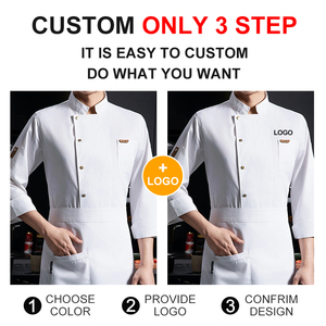 Uniformi <span class=keywords><strong>da</strong></span> <span class=keywords><strong>Chef</strong></span> per Hotel e Ristorazione, Giacche <span class=keywords><strong>da</strong></span> Cuoco per <span class=keywords><strong>Uomo</strong></span> e Donna, Taglie Grandi, Maniche Lunghe - Product Image 5