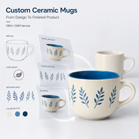 Taza de Café Apilable de Cerámica, Apta para Microondas, a Prueba de Fugas, para Uso Comercial en Cafeterías y Hoteles, Embalaje Seguro para Exportación