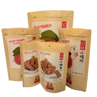 Sacs en papier kraft brun refermables de 14*22+4cm pour aliments, avec fermeture éclair, personnalisables par impression en héliogravure pour le thé - Vente en gros
