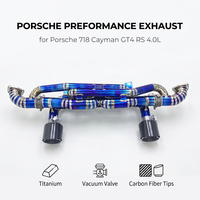 Tuyaux d'échappement Catback Valvetronic en titane bleu brûlé SDO Racing pour Porsche 718 Cayman GT4 RS 4.0L 2022-2026 avec embouts en carbone